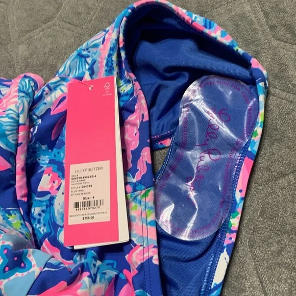 Lilly Pulitzer Palma One Piece in Blue Tang Sitting Seaside - Picture 8 of 12